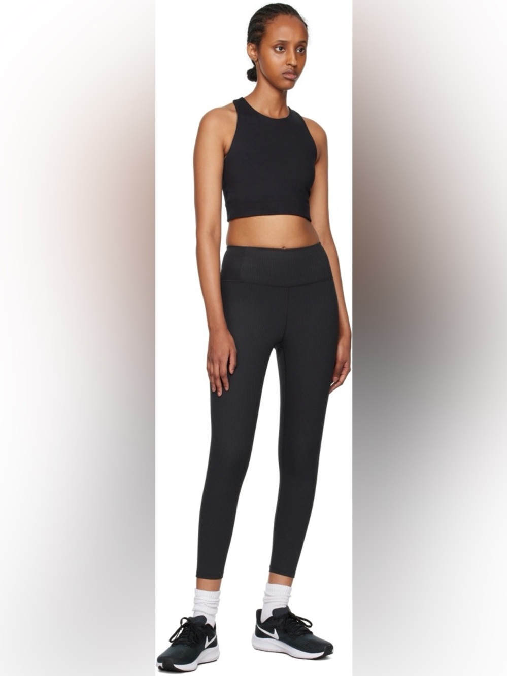 Women’s Girlfriend Collective Black Rib Leggings Size Large Retails: $120